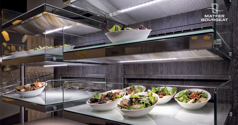 Matfer Bourgeat Bar à salade avec vitrine réfrigérée