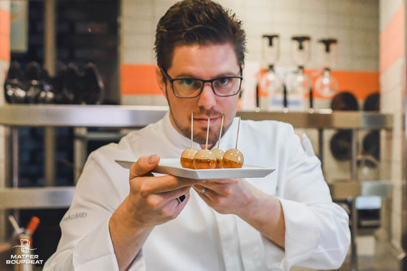 Matfer Bourgeat recette foie gras aux pommes fumé Gregoire Berger