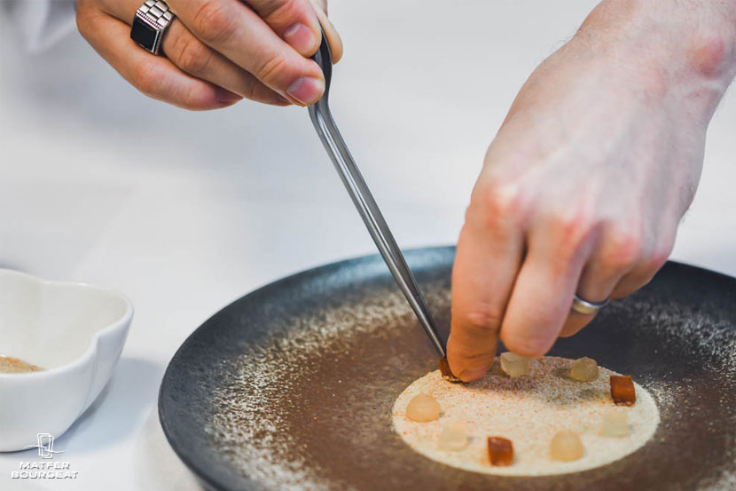 Matfer Bourgeat recette foie gras aux pommes fumé par Grégoire Berger