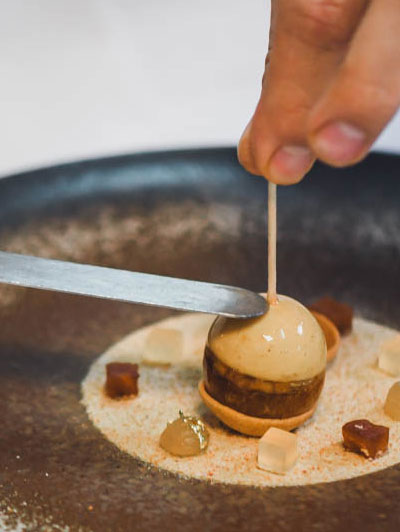 Matfer Bourgeat recette foie gras aux pommes fumé par Grégoire Berger