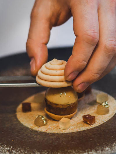 Matfer Bourgeat recette foie gras aux pommes fumé par Grégoire Berger