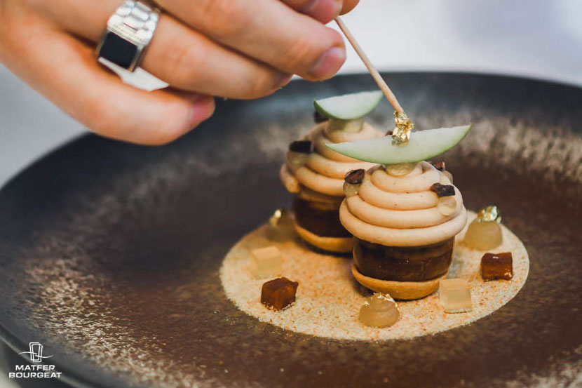 Matfer Bourgeat recette foie gras aux pommes fumé par Grégoire Berger