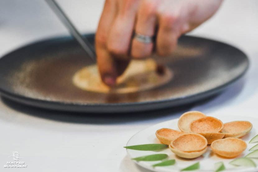 Matfer Bourgeat recette foie gras aux pommes fumé par Grégoire Berger