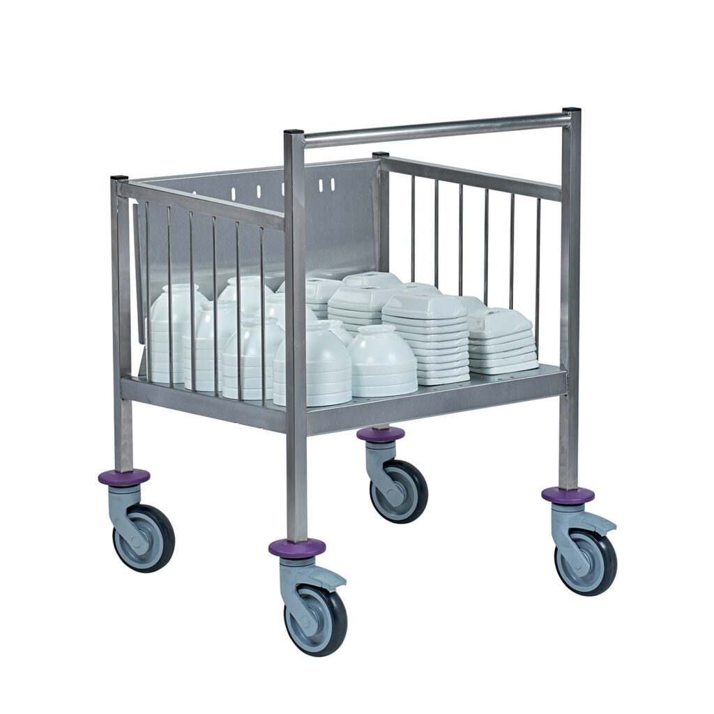 Hauteur ergonomique 400mm chariot compact petite vaisselle Bourgeat – prévention TMS cuisine