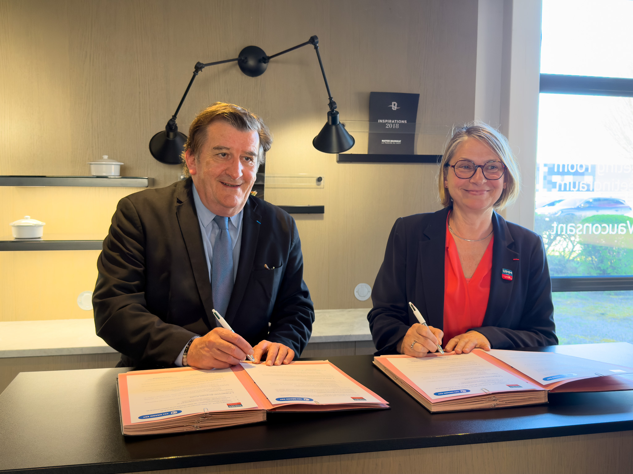 Signature de la convention RSE entre la CCI Grand Est et l'UIMM Lorraine dans les locaux de Vauconsant