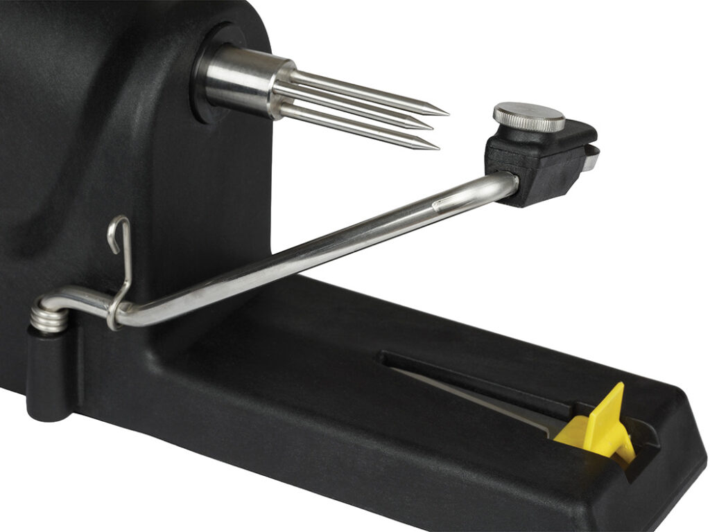 Axe en inox et corps en Exoglass d’un éplucheur à pommes professionnel